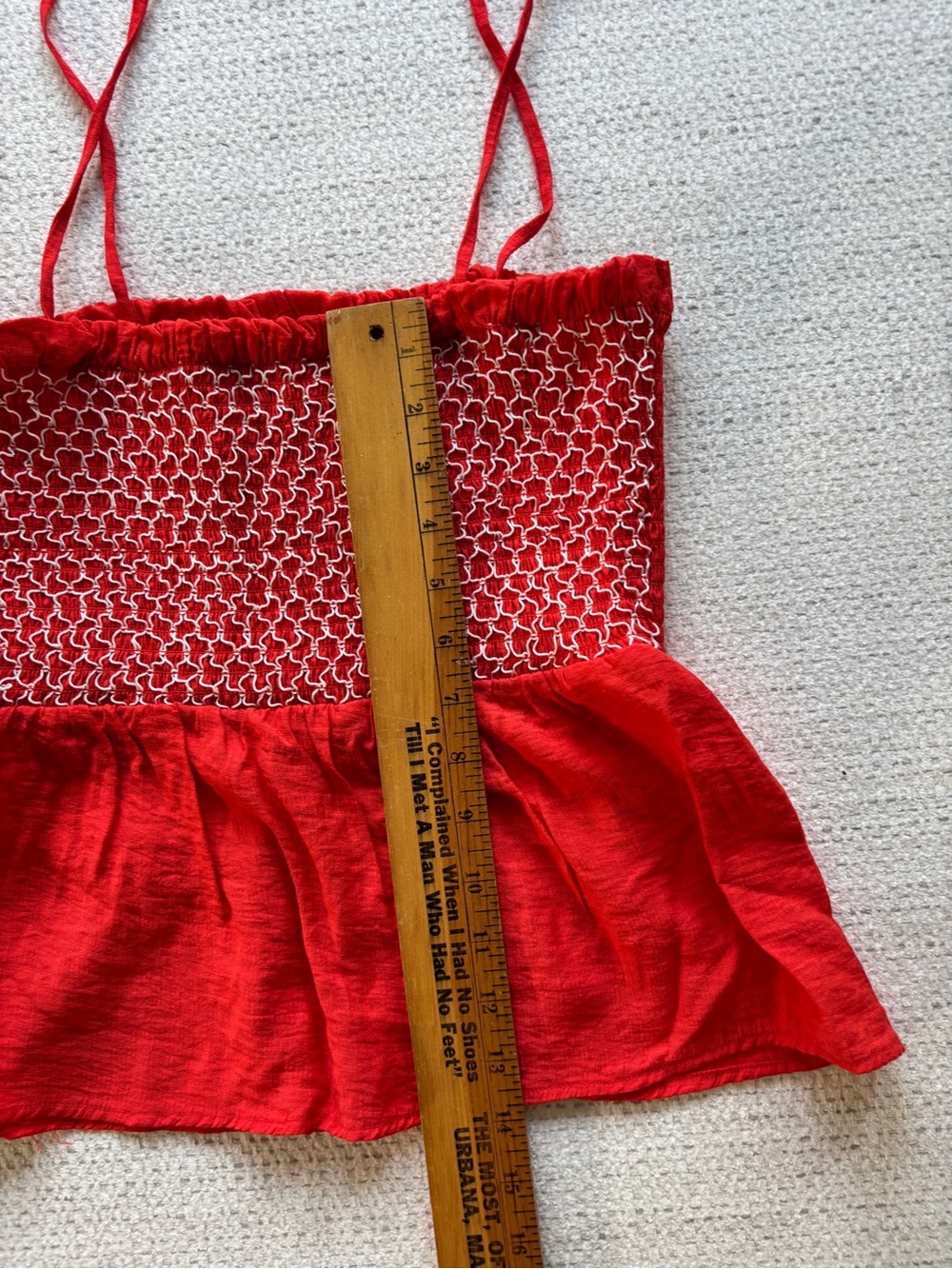 MiAmi Smocked Babydoll Spaghetti Strap Top, Size Small - Picture 6 of 6
